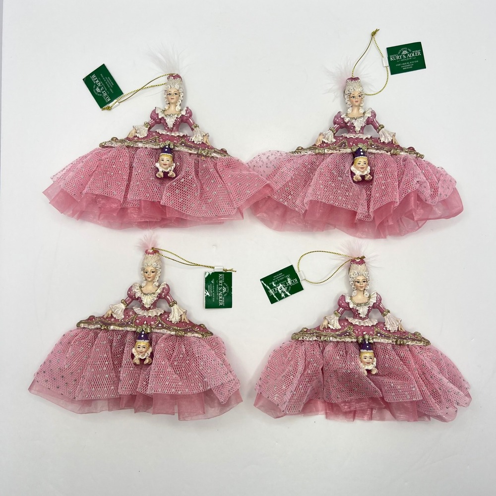Kurt Adler Mother Ginger Ornament Set 4 Nutcracker C7177 NWT Victorian Christmas